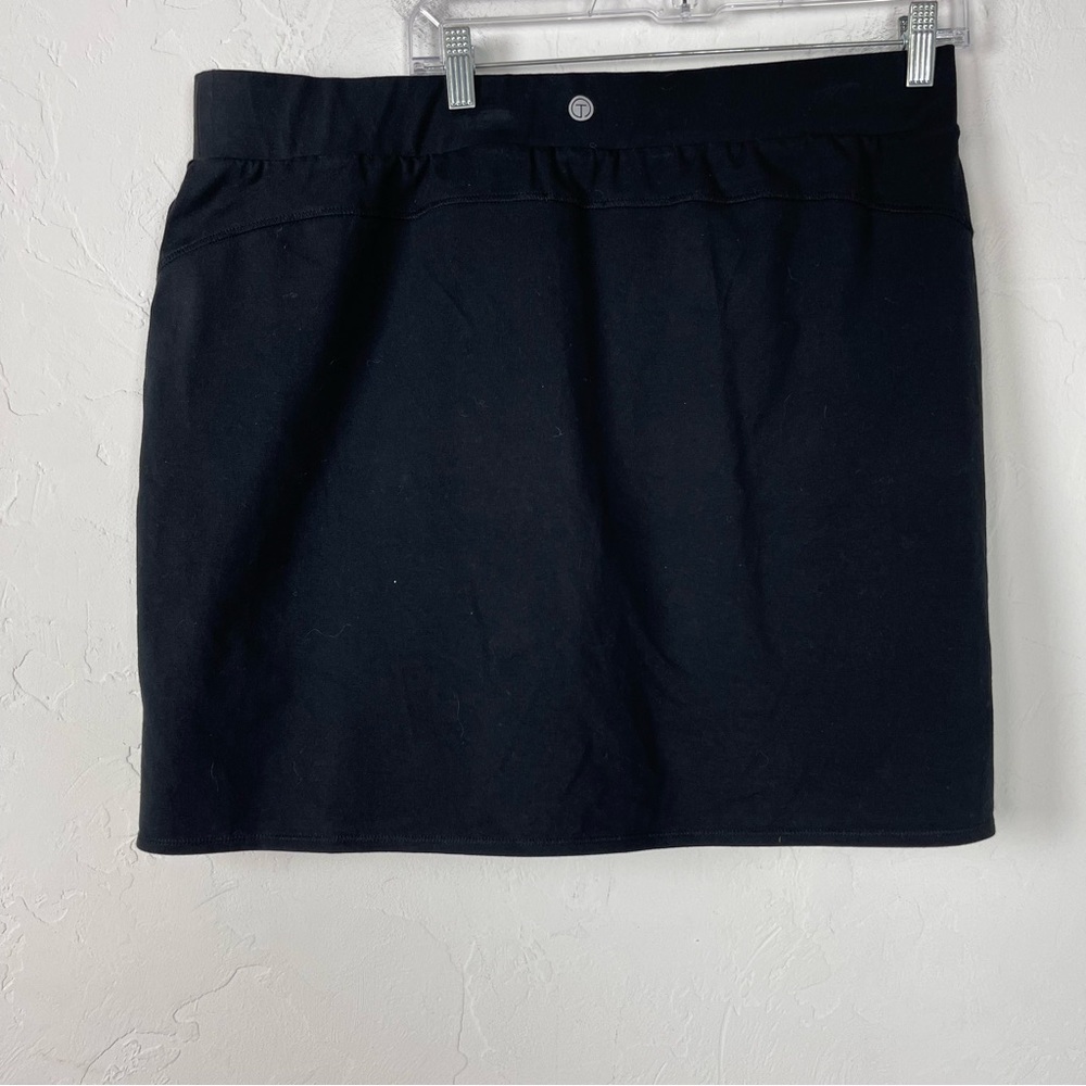 Talbots Skirt Skort Solid Black Pull On Lined Cotton Blend Workout Tennis Knit - Picture 2 of 8